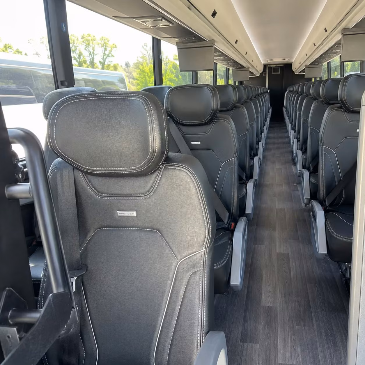 56 passenger charter bus interior