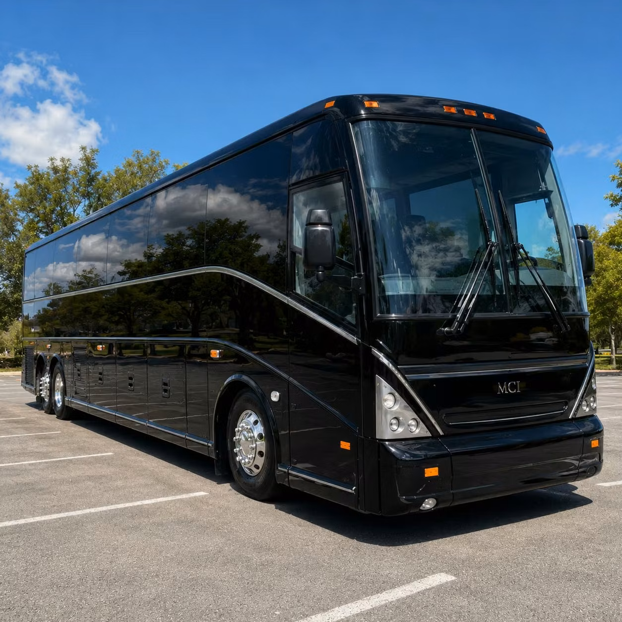 asheville charter bus rental exterior