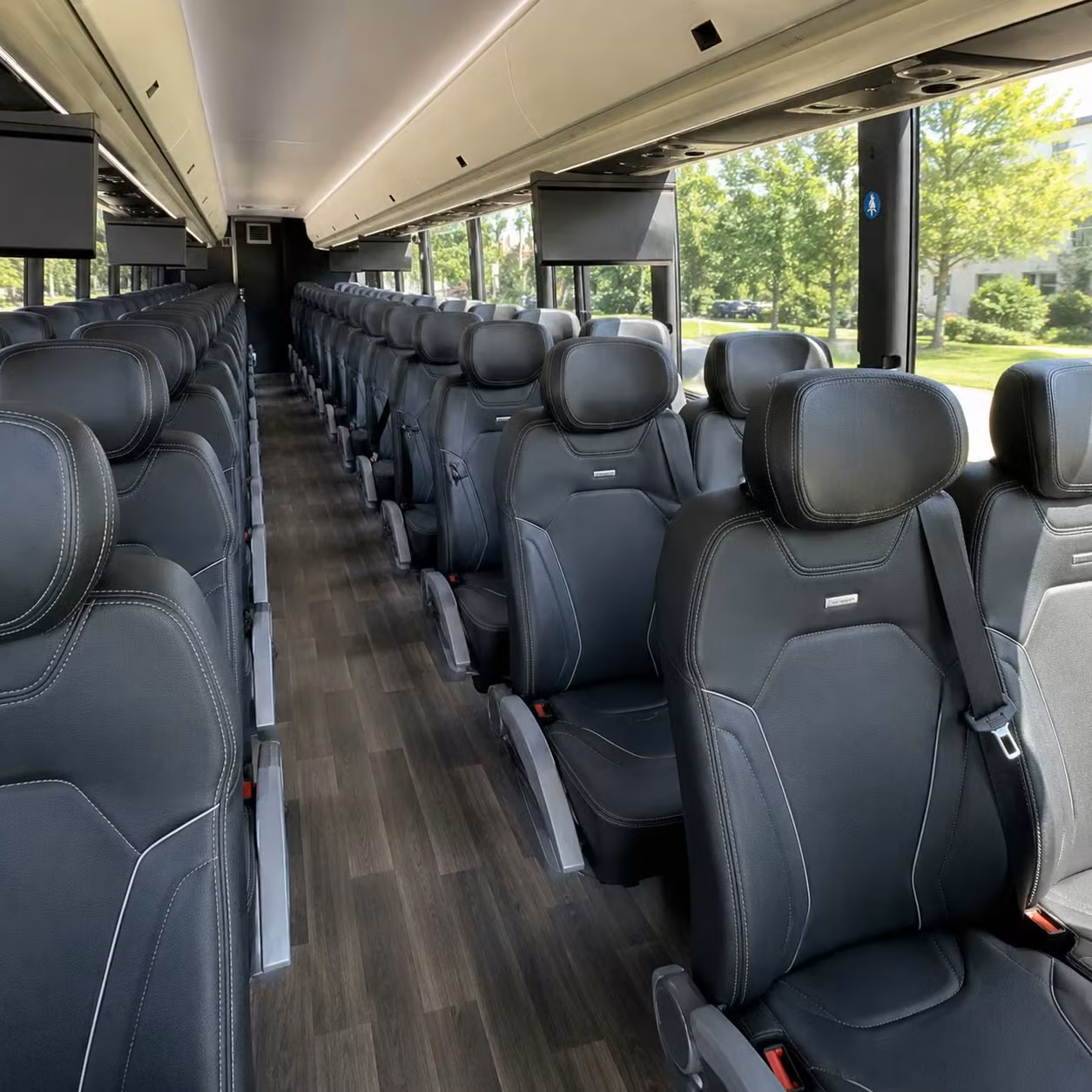 asheville charter bus rental interior
